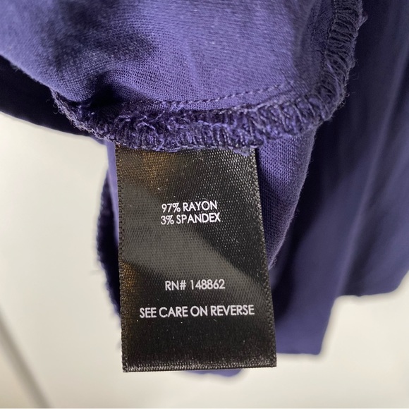 Torrid Navy Blue Button Fit And Flare Long Sleeve Blouse - Picture 7 of 7